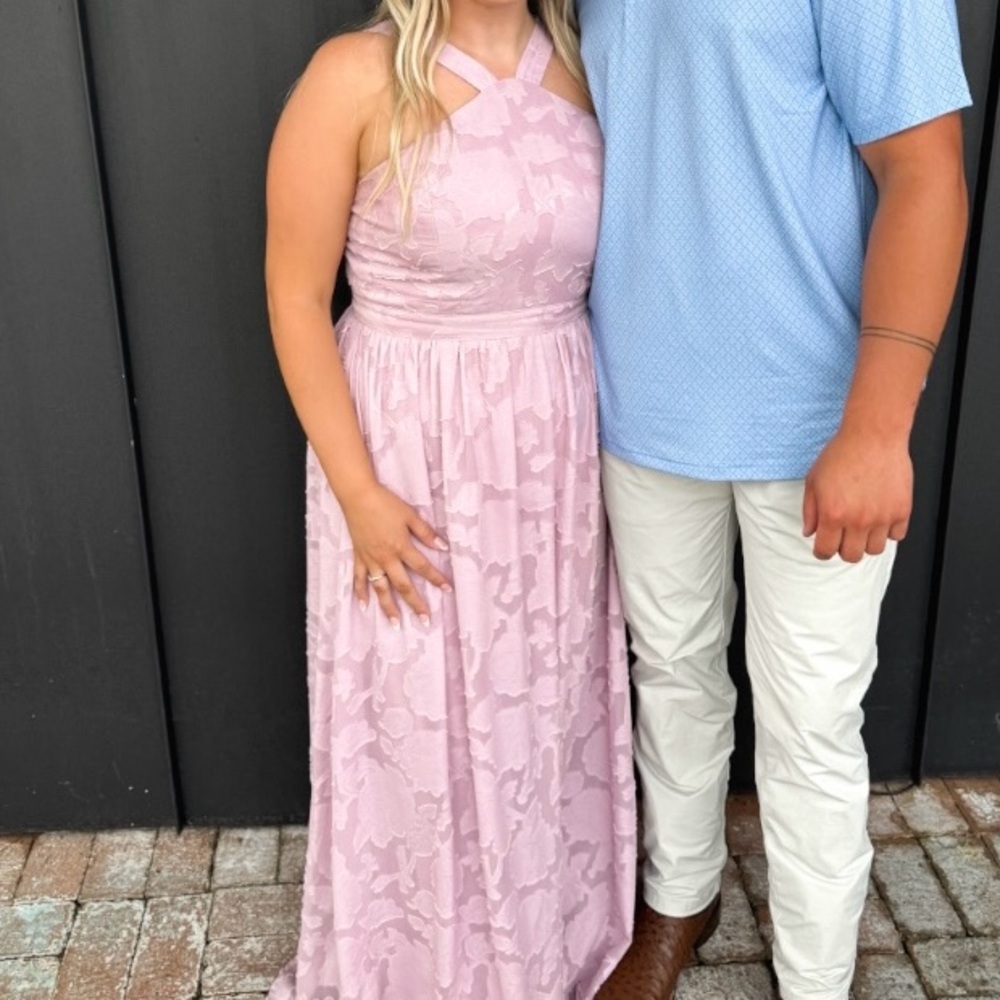 Pink Halter Maxi Dress